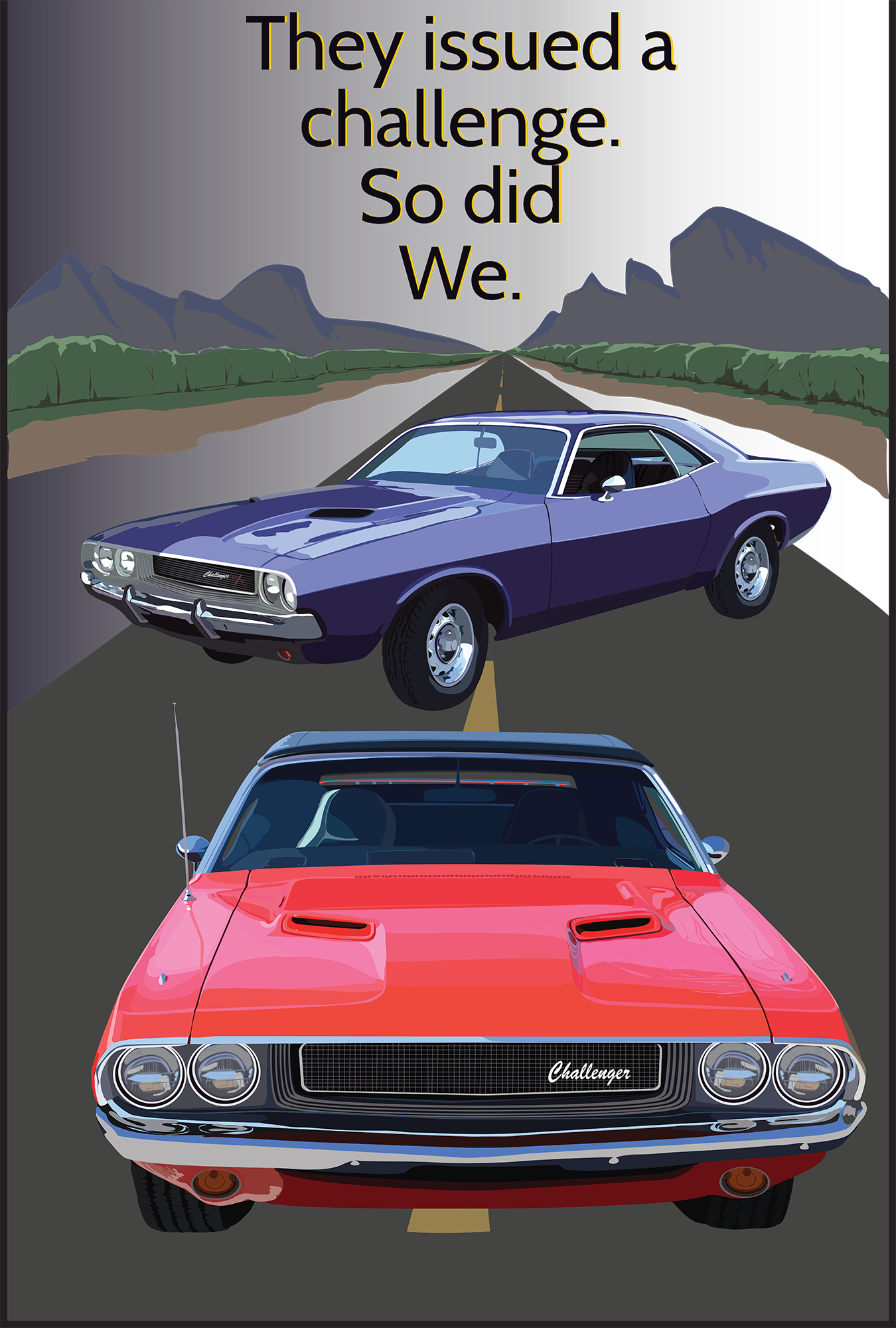 1970 Challenger Car Placard Trio Designs